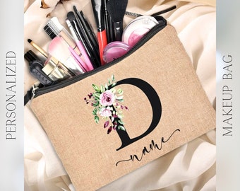 Personalized Makeup Bag, Bridesmaid Gifts, Toiletry Bag, Cosmetic Bag, Bridesmaid Tote