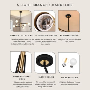 Branch Chandelier, Sputnik Chandelier, Gold Ceiling Lamp, Modern Light Fixture, Hanging Lamps, Rustic Chandelier, Hanging Lights image 5