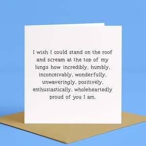 From The Rooftops | Proud of you card, proud of you gift for men, Simple proud of you card, so very proud, well done card, motivation cards