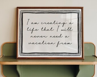 Love Life Wall Art Quote | Elegant Bedroom Print, Horizontal Quote Print, Inspirational Quote Print, Appreciation Print, Gratitude Quote Art