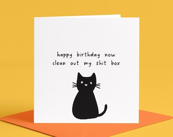 Funny Sweary Birthday Card From The Cat | Funny Cat Birthday Card, for Cat Lover, Sweary Birthday Cards, Funny Birthday Card for Cat Owner