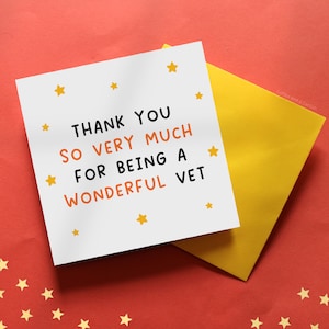 Thank You To a Wonderful Vet Card | Thank You Veterinarian Card, Thank You To The Vets Card, Thank You Vet Card, Veterinary Thank You Card