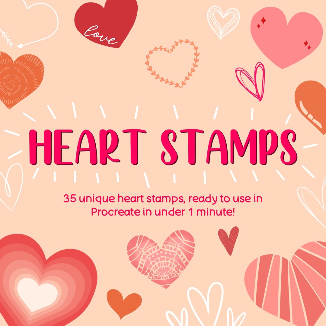 Heart Brush Procreate, Procreate Heart Stamps, Valentine Procreate