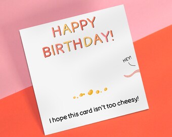 Cheesy birthday card | Mouse birthday card, funny birthday card for boyfriend girlfriend, cute animal card, funny card for her his birthday