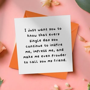 Friendship card | Proud of you card, Proud to be your friend, well done friend, encouragement card, positivity mental health card for friend