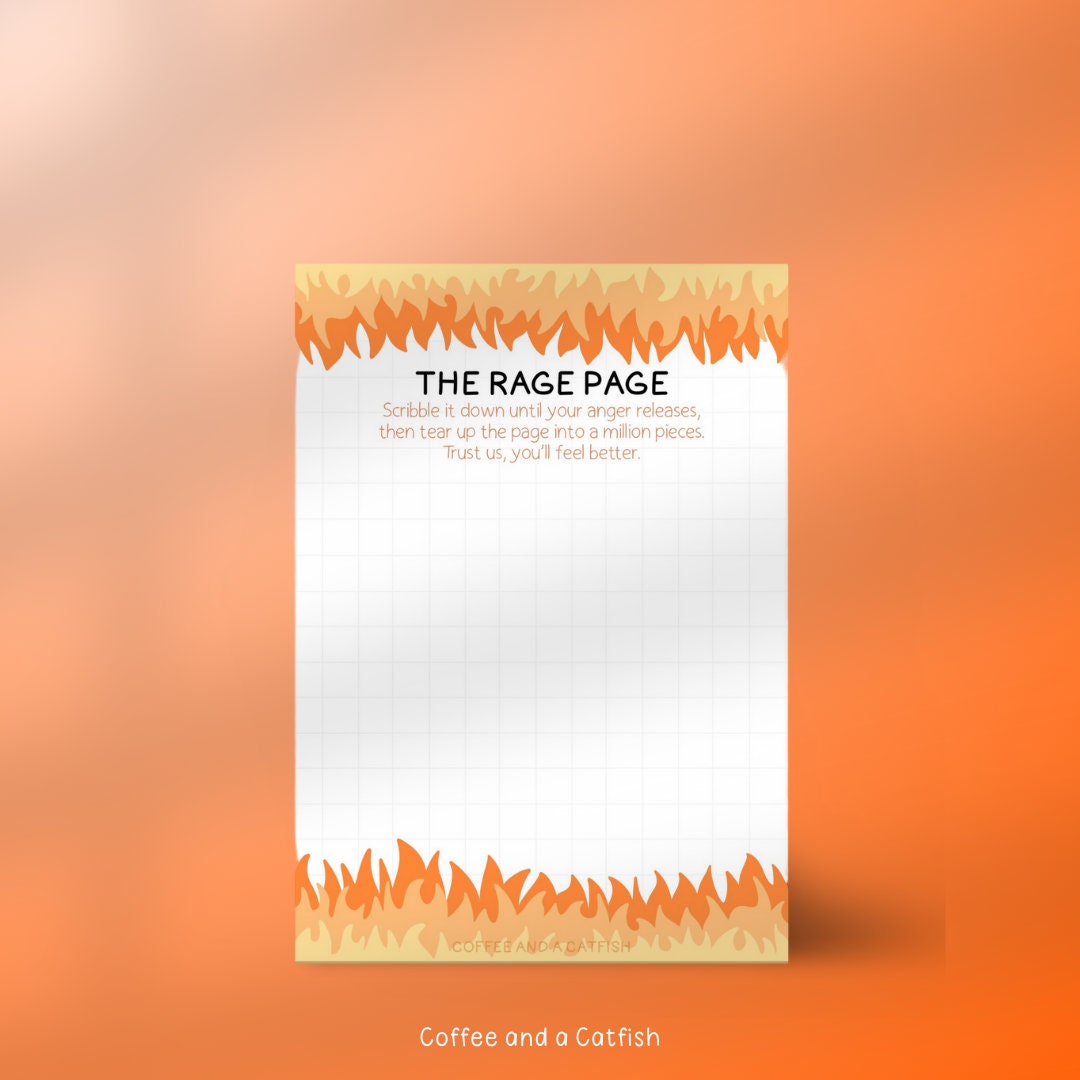 The Rage Page A6 Notepad | Anger Management for Adults, Stress Relief ...
