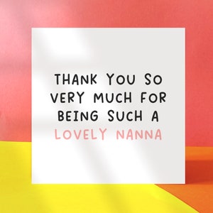 To a Lovely Nanna Card | Best Nanna Ever Card, To My Nanna Card, Nanna Birthday Card, Birthday Card for Nanna, We Love Our Nanna Card, Nanna