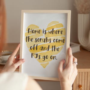 Home Is Where The Scrubs Come Off | Veterinary Prints, Vet Nurse Print, Veterinary Nurse Gifts, Vet Tech Gifts, Vet Tech Print, Vet Med Gift
