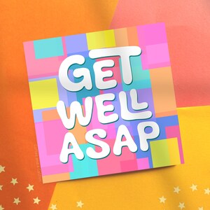 Get Well ASAP Card | Abstract Get Well Soon Card, Unique Get Well Soon, Feel Better Soon Card, Hope You Feel Better Soon Card, Healing Card