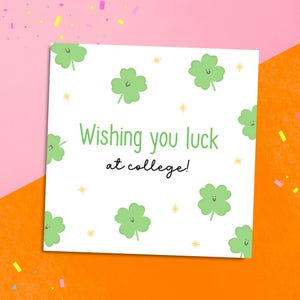 Good Luck at College Card | Encouragement Card for Students Starting College or University, Leaving for College Card, Moving to College Card
