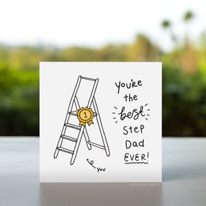 Gift For Bonus Dad Stepdad Stepfather Printable Birthday Card Digital Download Happy Birthday From Stepson Stepdaughter Father's Day Ideas - View #3