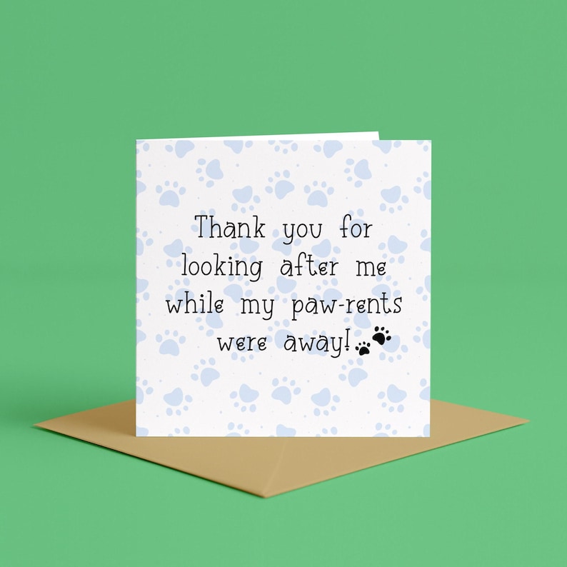 Thank You Pet Sitter Card | Thank You for Pet Sitting, Dog Sitter Thank ...