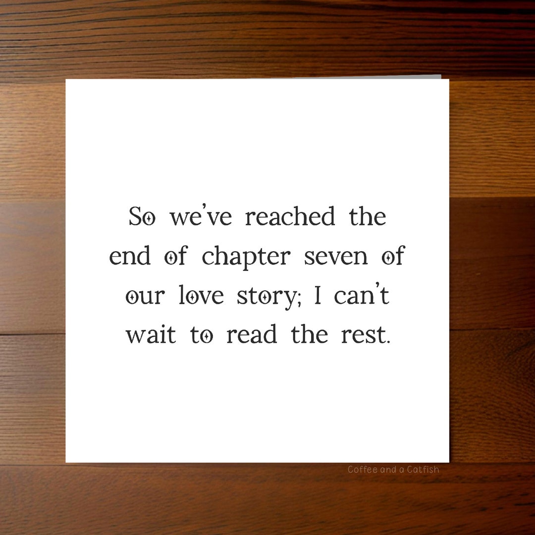 Simple Romantic 7th Anniversary Card | Chapter 7 Anniversary Card, 7 ...