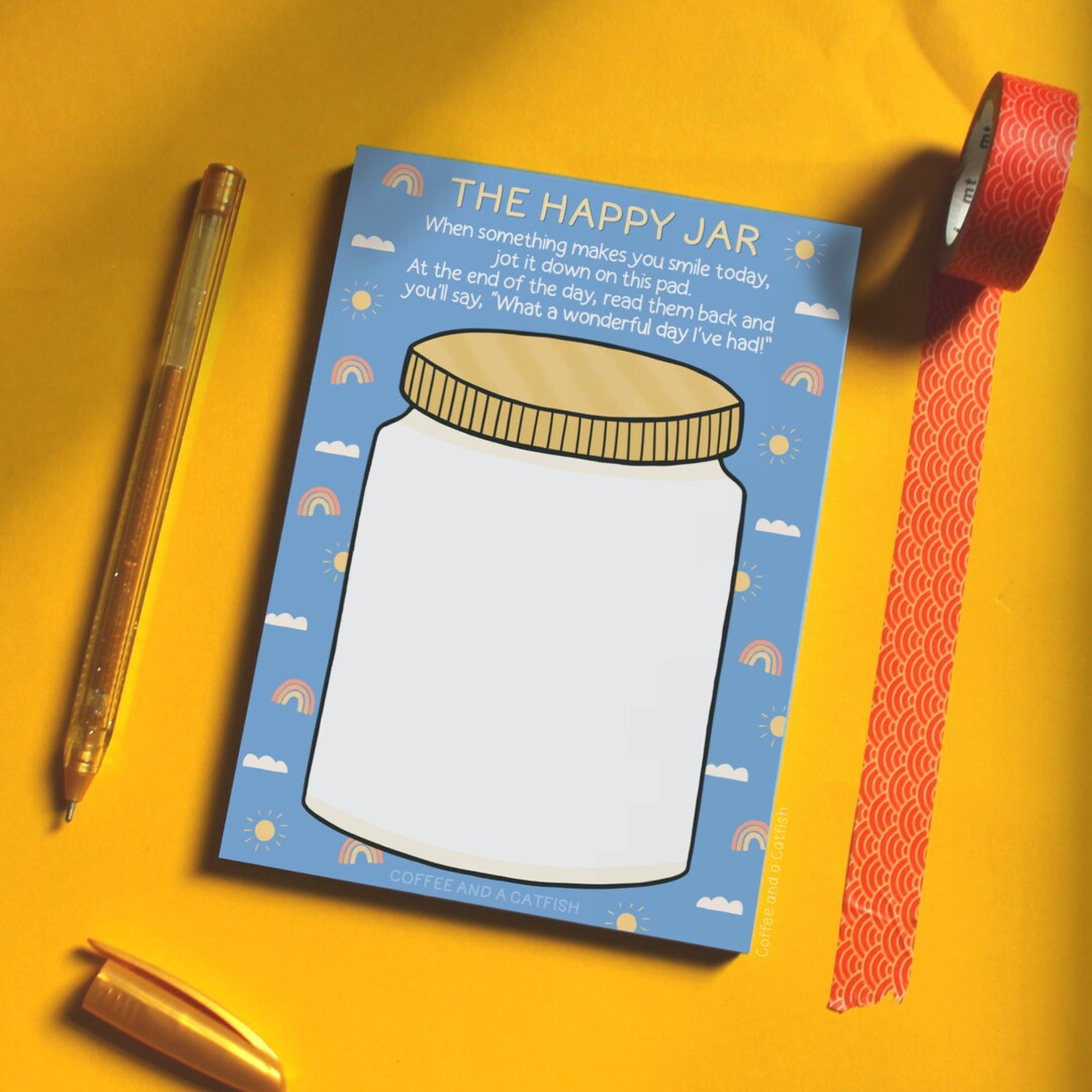 Happy Jar A6 Notepad | Happy Notes, Gratitude Journal, Positivity Gifts ...