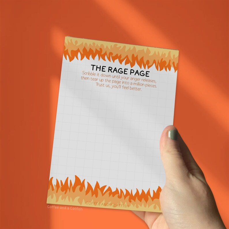 Printable Rage Journal The Rage Page A6 Notepad | Anger Management for Adults, Stress Relief ...