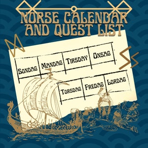 Norse Viking Calendar & Quest Checklist (Digital File)