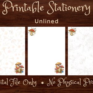 Mushroom Corner Stationery Printable Lined/unlined - Etsy