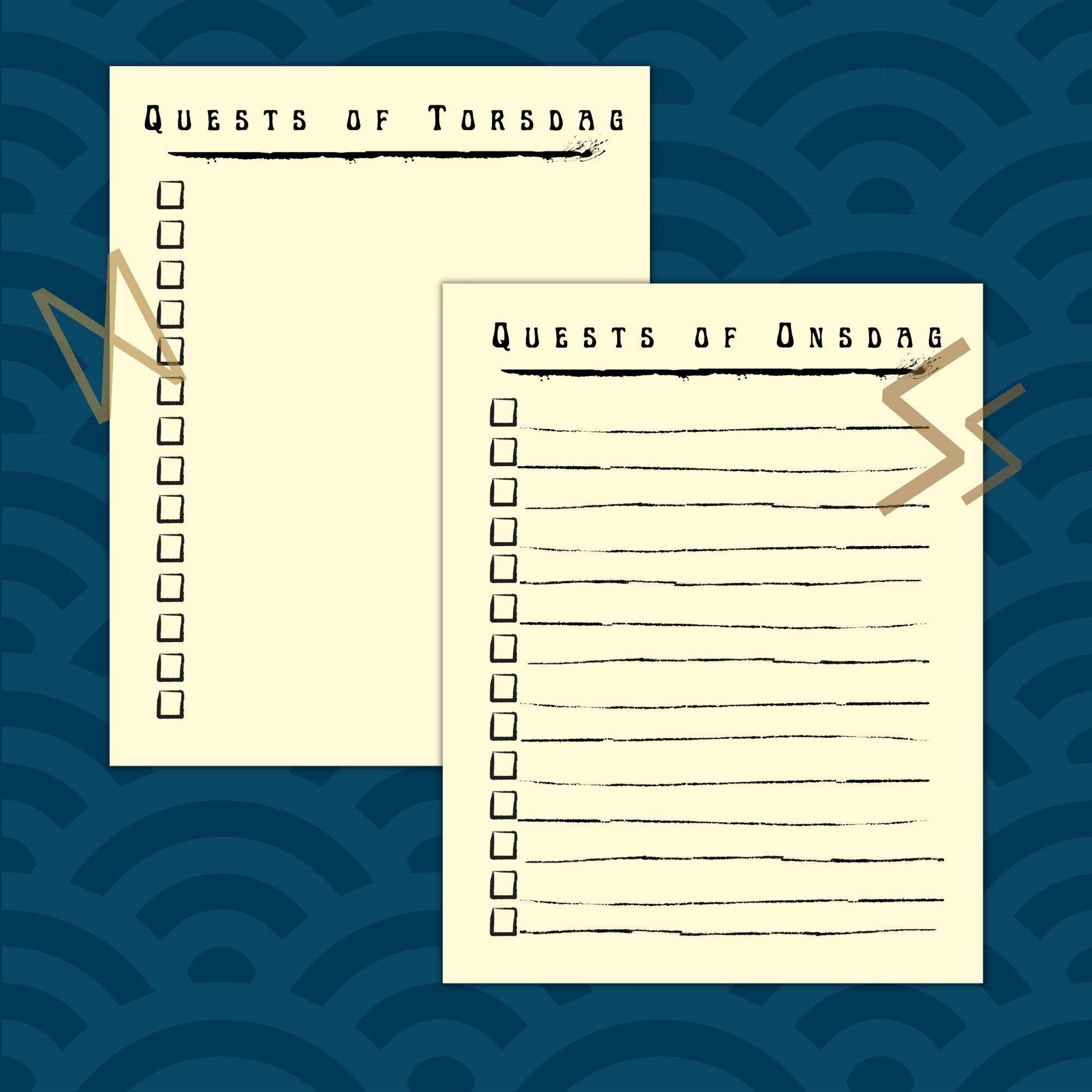 Norse Viking Calendar and Quest Checklist Pages digital File Planner ...