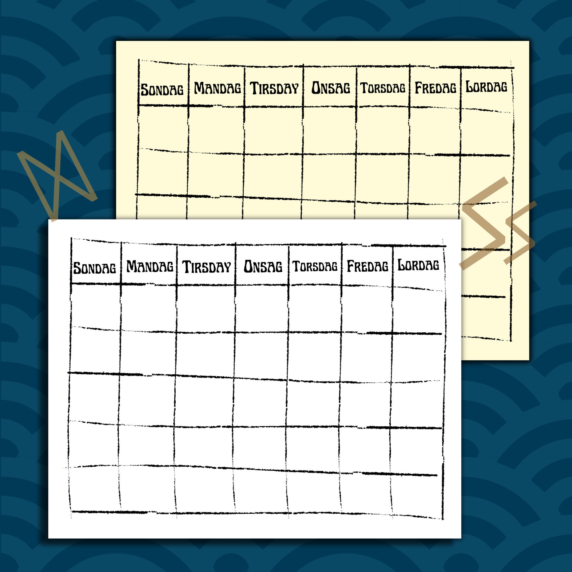 norse-viking-calendar-and-quest-checklist-pages-digital-file-planner-to-do-list-checklist-lined-and-unlined-white-or-parchment-color-etsy