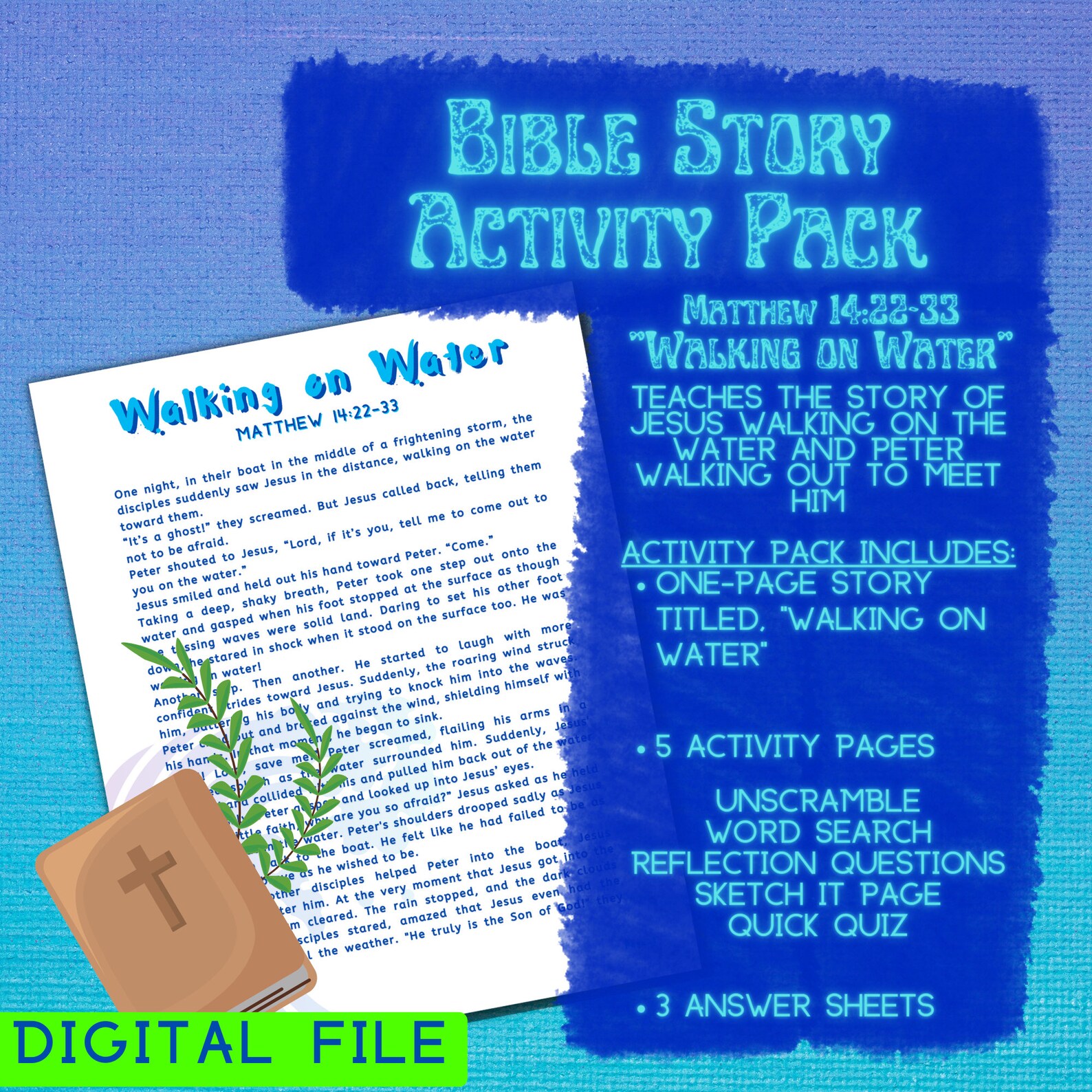 Bible Heroes Printable Activity Pack for Kids [digital File] Matthew ...