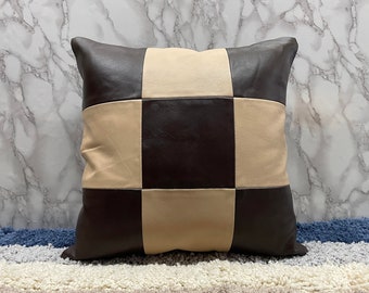 round leather throw pillows