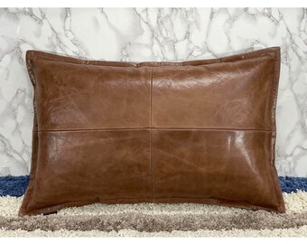 round leather throw pillows