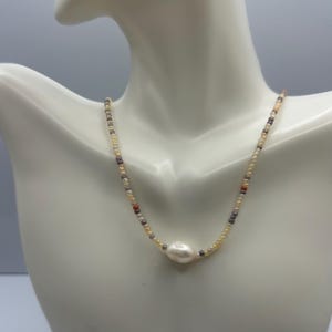 Freshwater Pearl Seed Bead Choker Necklace Pearl Jewelry Glass Seed Bead Jewelry Seeded Bead Choker Summer Jewelry Boho Chic Bead Choker