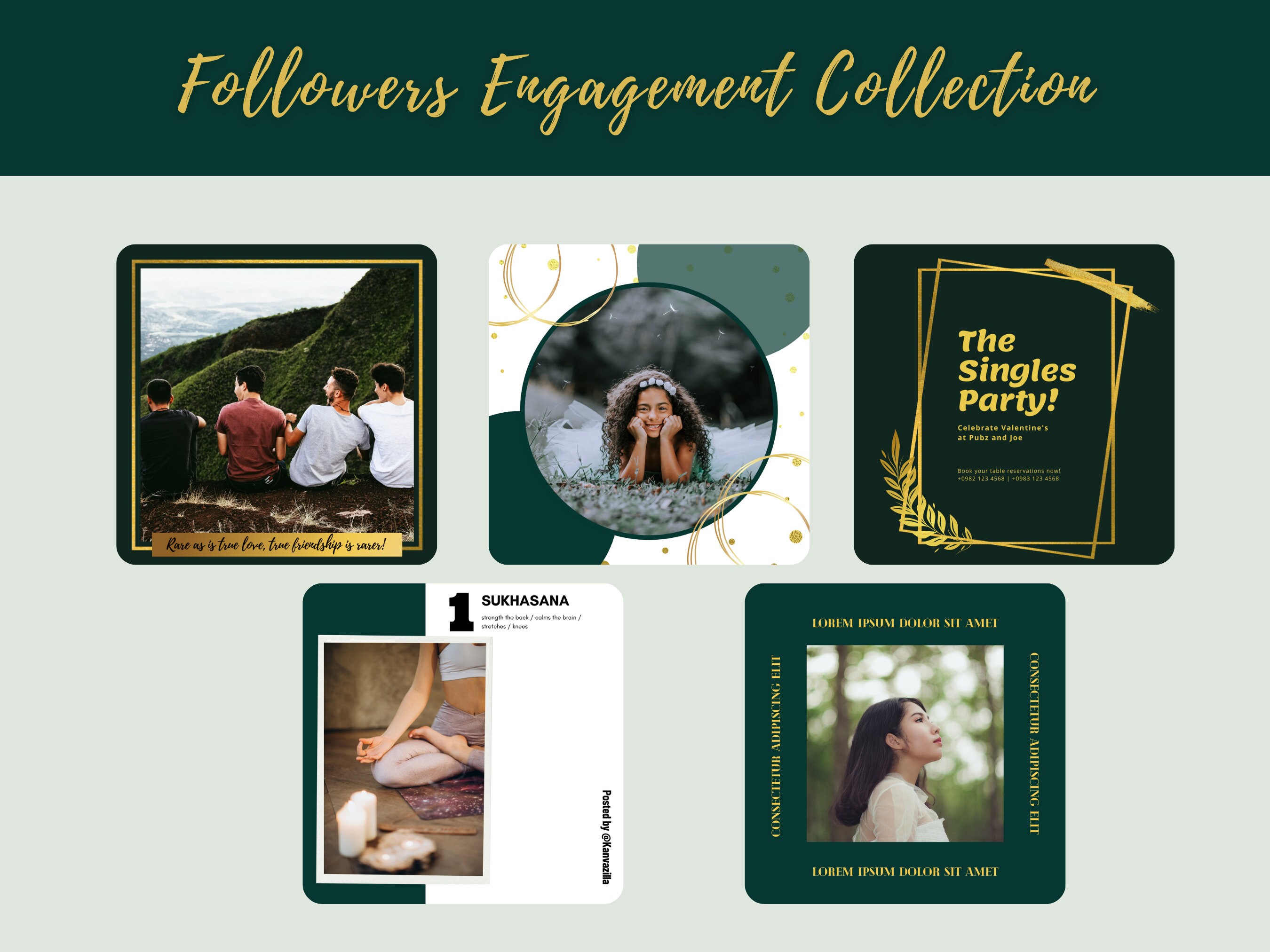 30 Instagram Post Templates for Canva | Instagram Post Template Emerald ...