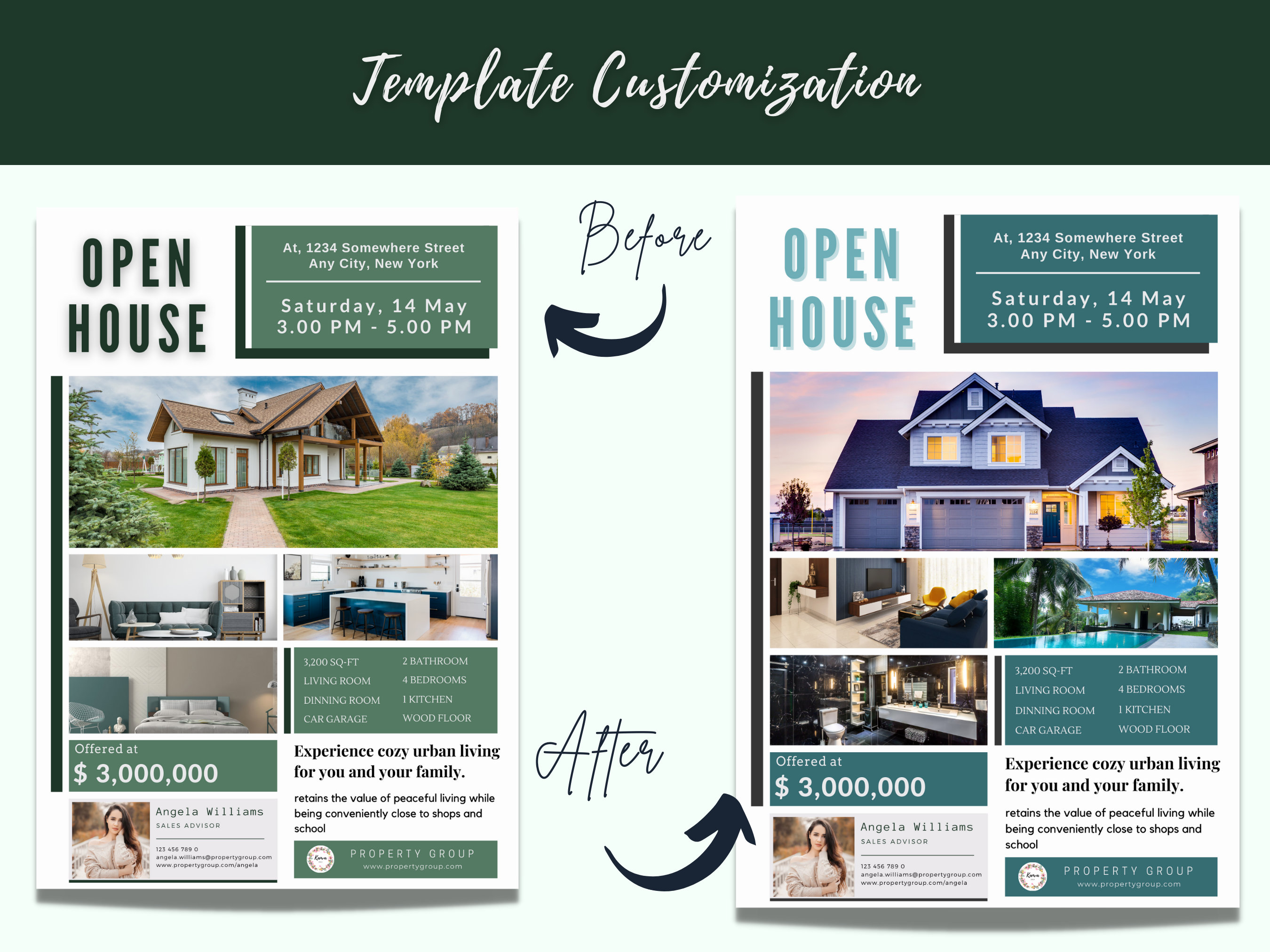 Editable Open House Flyer Canva Template | Real Estate Open House Flyer ...