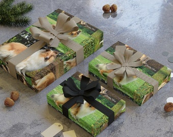 Rough Collie Gift Wrapping Paper Rolls, 1pc