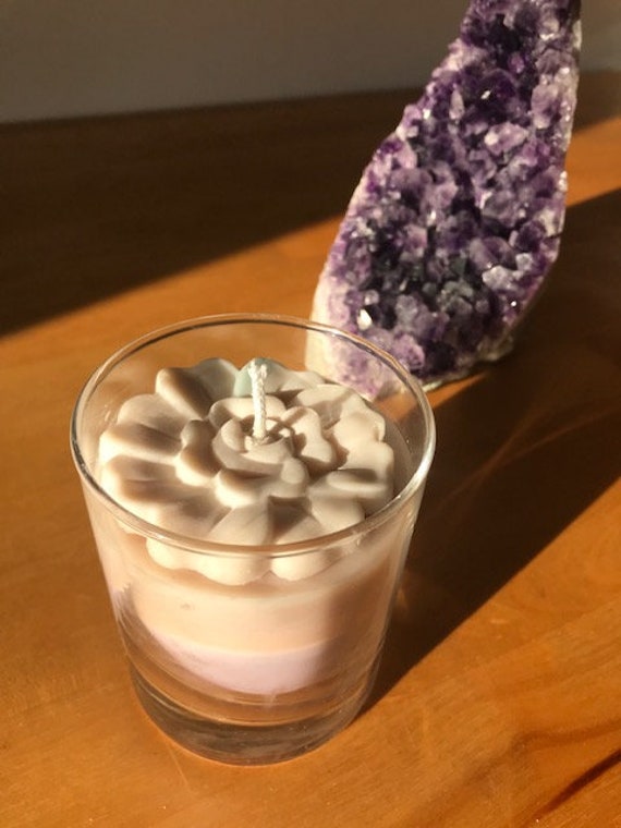 Bougie Verre avec Fleurs