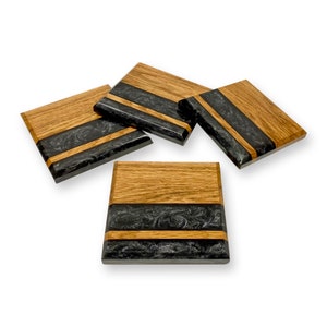 Epoxy & Wood Coasters (Set of 4)