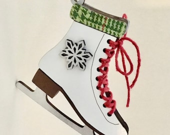 Schlittschuh Ornament Digitale Laser Cut Datei