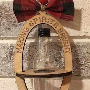 Mini Booze Bottle (50ml) Ornament - Laser Cut File