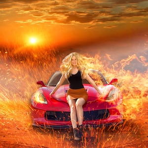 Fantasy Car Art - Custom Car Portrait Car lovers Personal gift