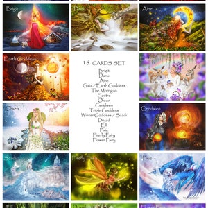 Celtic Goddesses Altar Cards Set ritual cards Pagan Feminine Divine fine art cards image 4