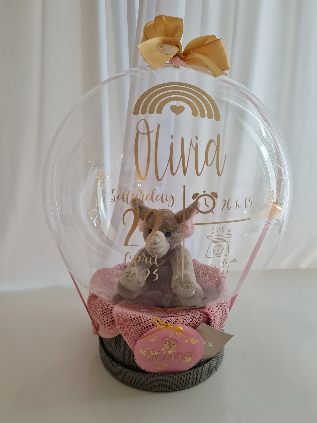 Lyforpyton Geschenktüte, Rosa Zoo-Design, 23x18 Cm – Inkl. Seidenpapier & Karte, Für Kinderpartys