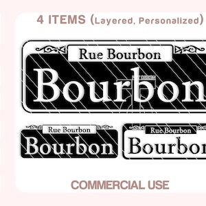 Bourbon Street Sign Svg New Orleans Digital Download Cut and Print files.
