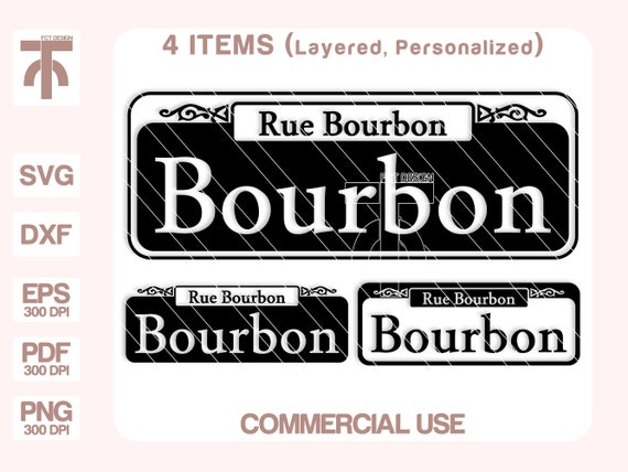 Bourbon Street Sign Svg New Orleans Digital Download Cut and Print