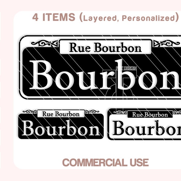 Bourbon Street Sign Svg New Orleans Digital Download Cut and Print files.