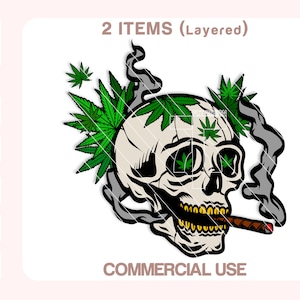 Totenkopf Rauchen Joint Svg, Marihuana Totenkopf Svg, Cannabis Sugar Skull Svg, Unkraut Svg, Marihuana Svg, Cut Dateien für Cricut, Silhouette.