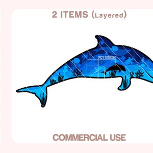 Dolphin 3D Svg, Dolphin Svg, Dolphin 3D Multilayer, Dolphin 3D Dxf Template, Wall Art Decor, Cut files for Laser Cutting, Cricut.