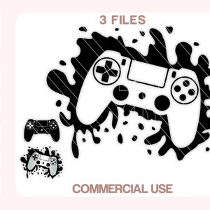Gamer Svg, Game Controller Svg, Controller Splatter Svg, Gamer Gift, Gamer Shirt, Gamer Controller Svg, Cut files for Cricut, Silhouette.