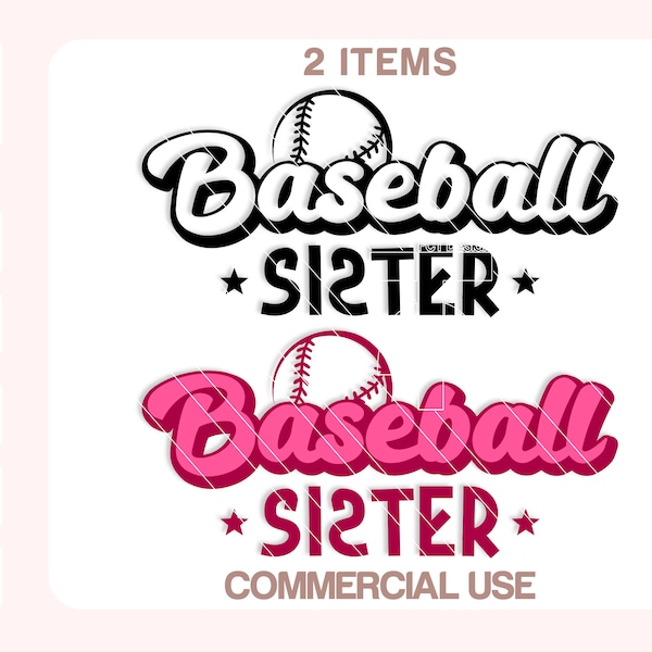 Baseball Sister Svg, Baseball Svg, Sister Biggest Fan Svg, Sister Svg, Baseball Sister Clipart, Cut files for Cricut, Silhouette.