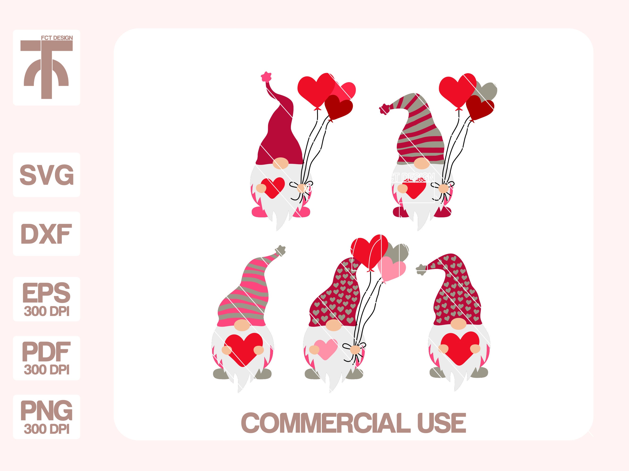 Valentine Gnome Svg Bundle, Gnomes Svg, Valentine Svg, Valentine's Day ...
