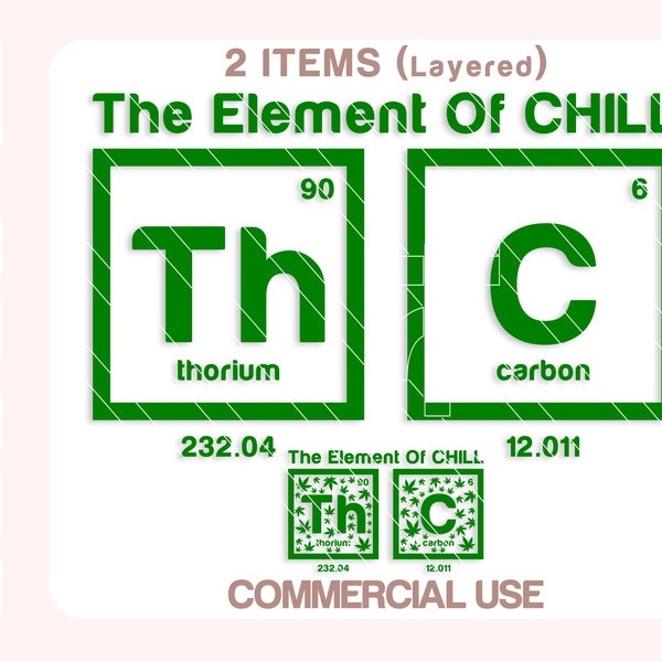 The Element of Chill TCH Svg, Weed Svg, THC Svg, 420 Svg, Marijuana Svg, Cut files for Cricut, Silhouette.