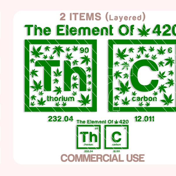 The Element of Chill TCH Svg, Weed Svg, THC Svg, 420 Svg, Marijuana Svg, Cut files for Cricut, Silhouette.