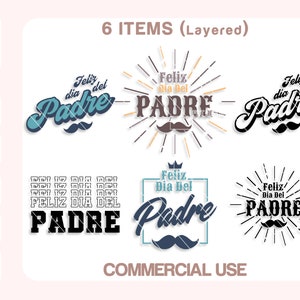 Feliz Dia Del Padre Svg Bundle Happy Father's Day Svg Cute Gift for Father's Day from Kids or Wife Print and Cut files Digital Download.