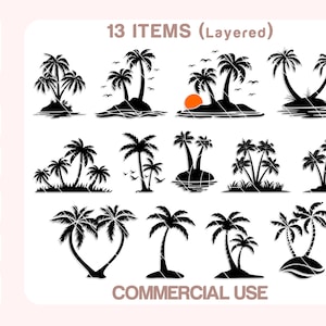 Palm Tree Svg, Palm Beach Svg, Palm Tree Vector, Palm Tree Sunset Svg, Summer Svg, Beach Svg, Nature Svg, Cut files for Cricut, Silhouette.