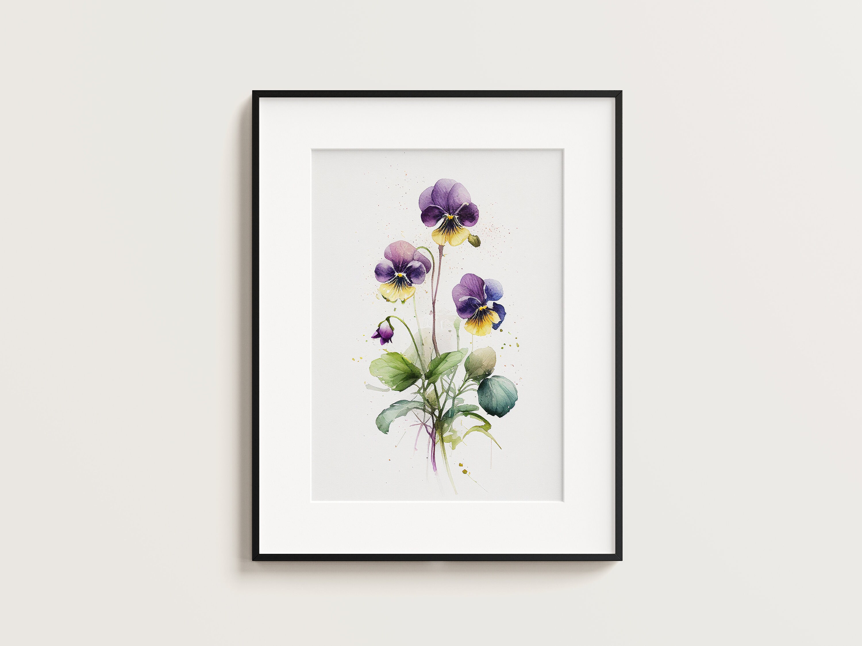 Purple Viola Flower Print: Watercolor Spring Art (digital Download) - Etsy